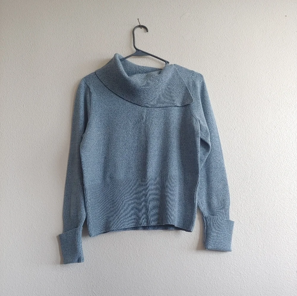 Vintage Blue Turtleneck Sweater Womens Large